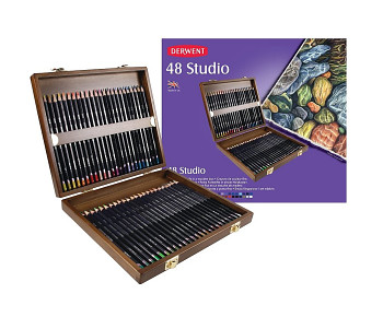 Set coloured pencils Derwent Studio 48 pcs in a wooden case