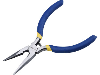 Pliers narrow semi-round 130mm with feather