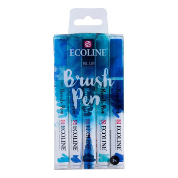 Ecoline Brush Pen sada 5ks Blue