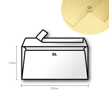 Paper envelope Pollen DL 110x220mm – Gold