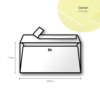 Papírová obálka Pollen DL 110x220mm – Canary