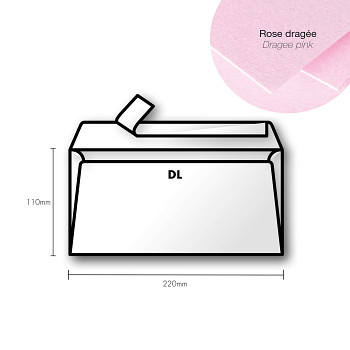 Paper envelope Pollen DL 110x220mm – Dragee pink