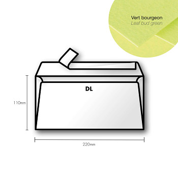 Paper envelope Pollen DL 110x220mm – Leaf