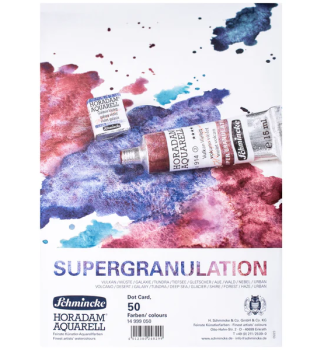 Test Dot Card super-granulating watercolor paints Schmincke Horadam 50 shades